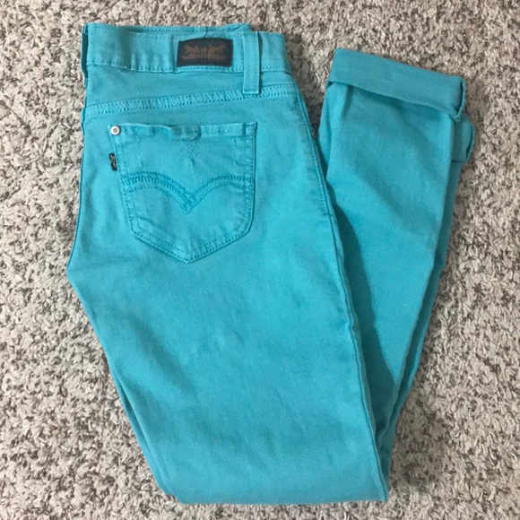 levis teal jeans
